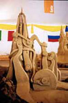 "Le Plume Electrique" (Electric Feather) 3rd place at the Quebec Sand Sculpture International Invitational 